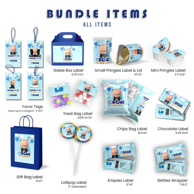 The Boss Baby Birthday Decorations, The Boss Baby Party Supplies, The Boss Baby Themed, The Boss Baby Digital Template, Editable The Boss Baby Image SVG PNG