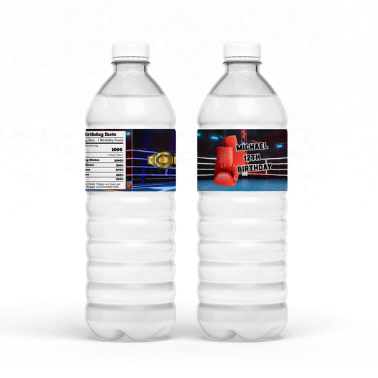 Boxing Themed Water Bottle Label