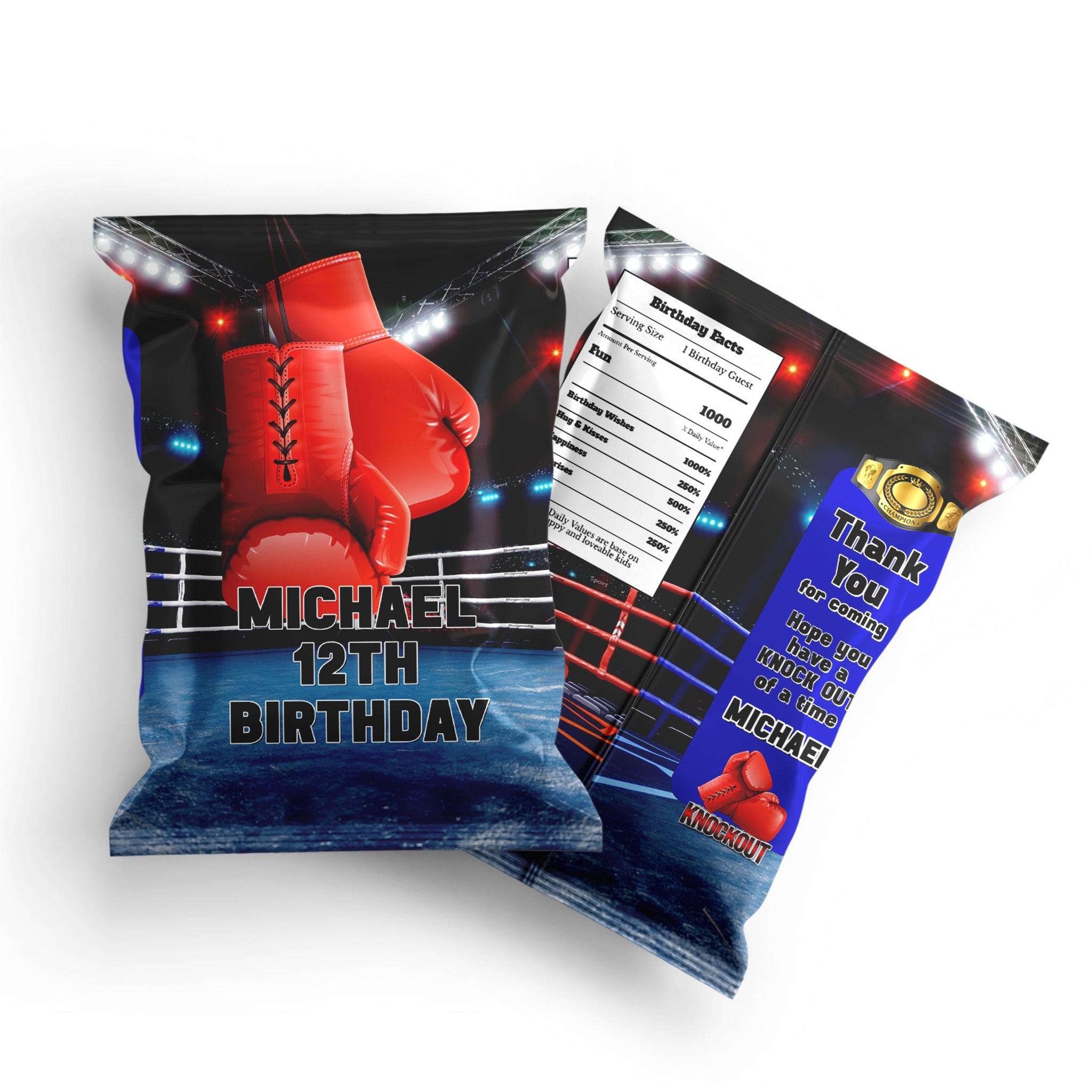 Personalized Boxing Chips Bag Label - Add a Punch of Fun to Your Party ...