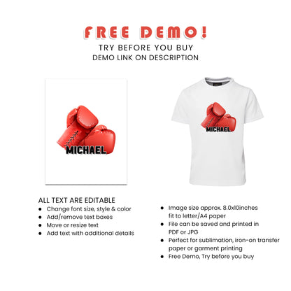 Personalized Boxing Sublimation T-Shirt - Show Your Love for Boxing in Style