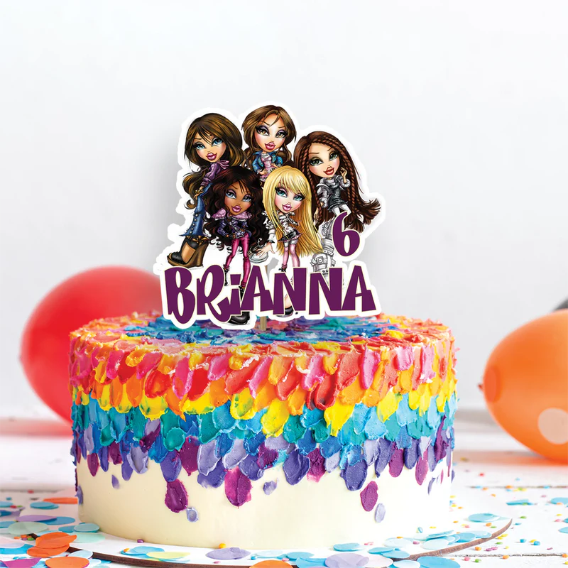 Bratz Birthday Decorations, Fashion Doll Party Supplies, Bratz Cloe Themed, Yasmin, Jade, Sasha Digital Template, Editable Bratz Image SVG PNG