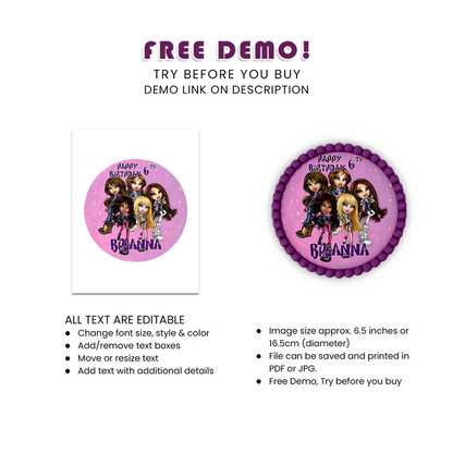 Bratz Personalized Edible Icing Sheet | Cake Images | Printable Topper