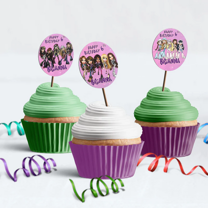 Bratz Birthday Decorations, Fashion Doll Party Supplies, Bratz Cloe Themed, Yasmin, Jade, Sasha Digital Template, Editable Bratz Image SVG PNG