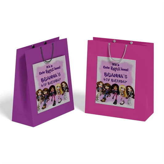 Bratz goodie bag label with editable message