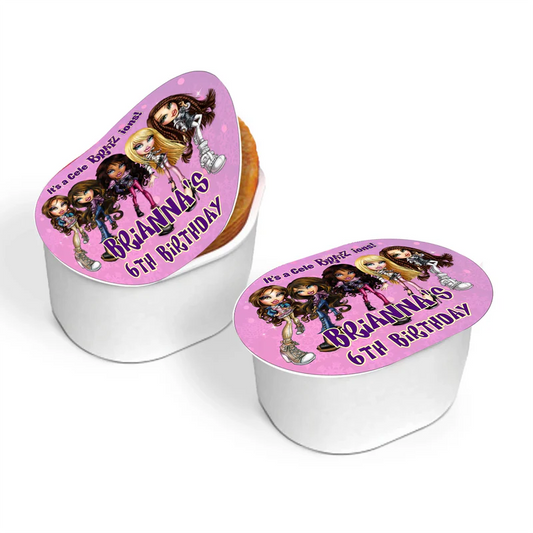 Bratz mini Pringles label for party table setup
