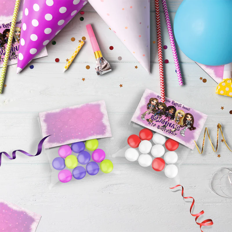 Bratz Birthday Decorations, Fashion Doll Party Supplies, Bratz Cloe Themed, Yasmin, Jade, Sasha Digital Template, Editable Bratz Image SVG PNG