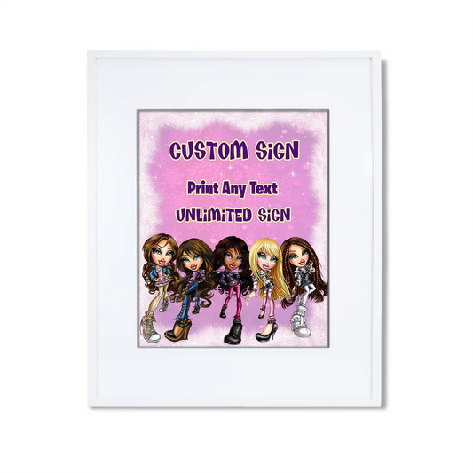 Bratz custom event sign printable template
