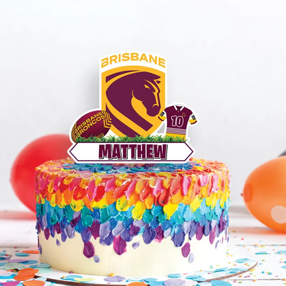 Broncos Birthday Decorations, NRL Broncos Party Supplies, Brisbane Themed, Broncos Digital Template, Editable Brisbane Broncos Image SVG PNG