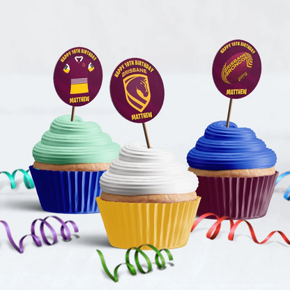 Broncos Birthday Decorations, NRL Broncos Party Supplies, Brisbane Themed, Broncos Digital Template, Editable Brisbane Broncos Image SVG PNG