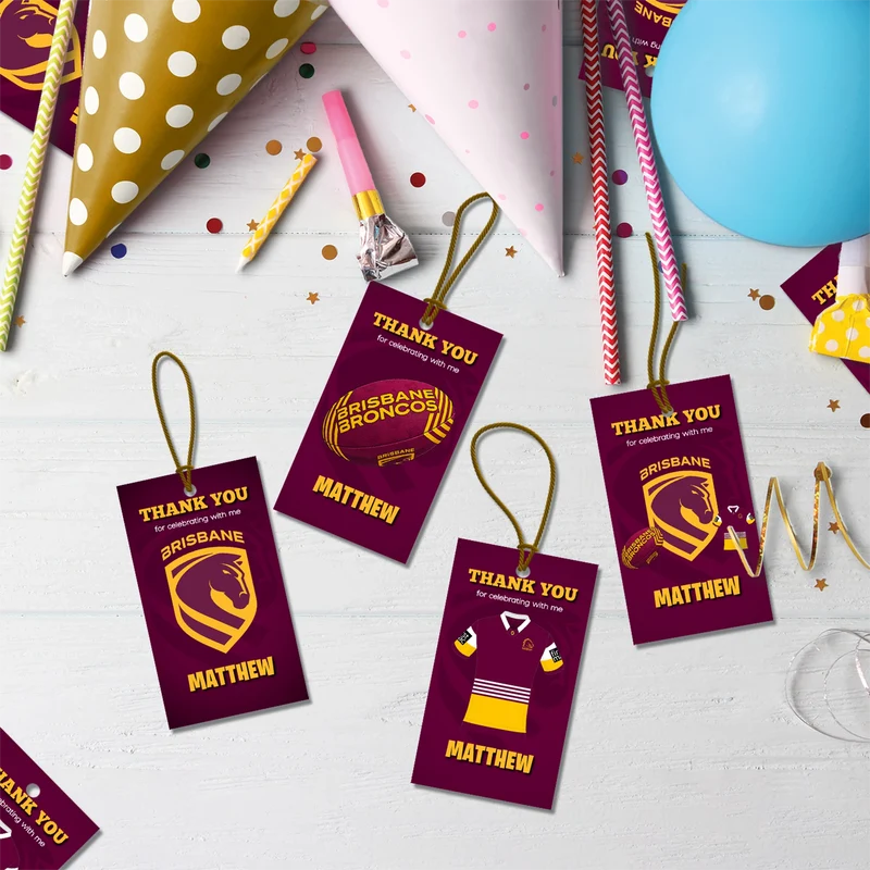 Broncos Birthday Decorations, NRL Broncos Party Supplies, Brisbane Themed, Broncos Digital Template, Editable Brisbane Broncos Image SVG PNG