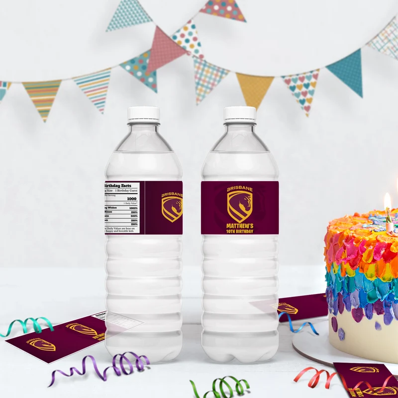 Broncos Birthday Decorations, NRL Broncos Party Supplies, Brisbane Themed, Broncos Digital Template, Editable Brisbane Broncos Image SVG PNG
