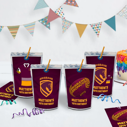 Broncos Birthday Decorations, NRL Broncos Party Supplies, Brisbane Themed, Broncos Digital Template, Editable Brisbane Broncos Image SVG PNG