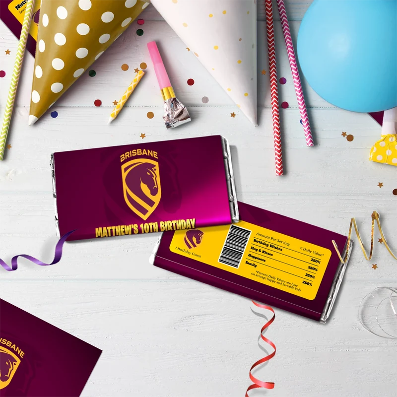 Broncos Birthday Decorations, NRL Broncos Party Supplies, Brisbane Themed, Broncos Digital Template, Editable Brisbane Broncos Image SVG PNG