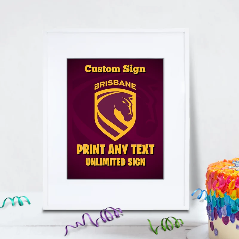 Broncos Birthday Decorations, NRL Broncos Party Supplies, Brisbane Themed, Broncos Digital Template, Editable Brisbane Broncos Image SVG PNG