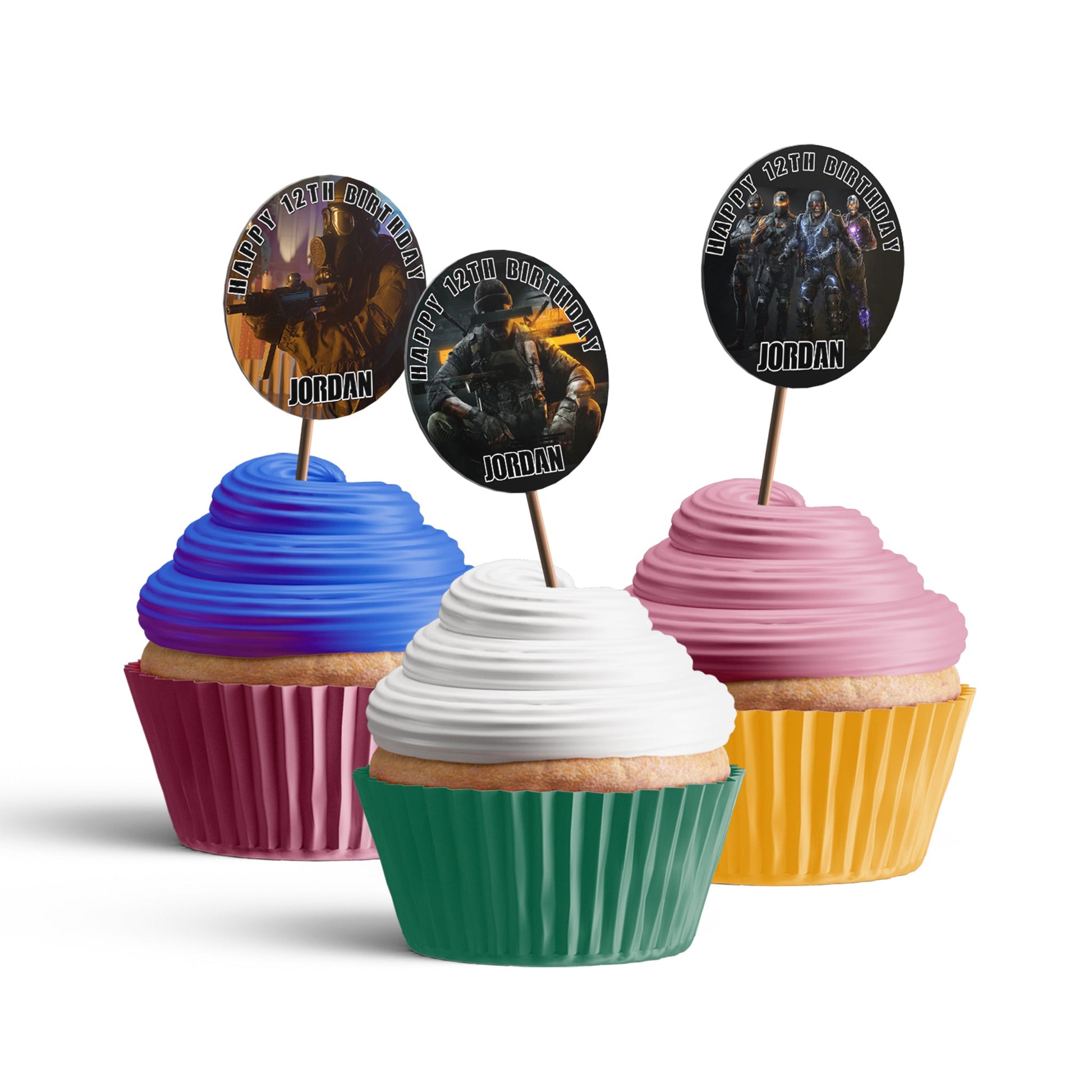 Call of Duty personalized cupcake toppers