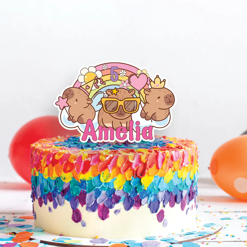 Capybara Birthday Decorations, capybara pets Party Supplies, tropical vibes Themed, Capybara Digital Template, Editable Capybara Image SVG PNG