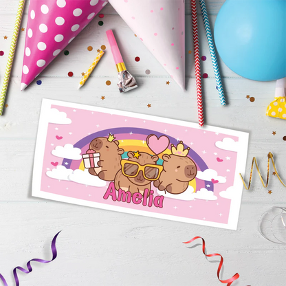 Capybara Birthday Decorations, capybara pets Party Supplies, tropical vibes Themed, Capybara Digital Template, Editable Capybara Image SVG PNG