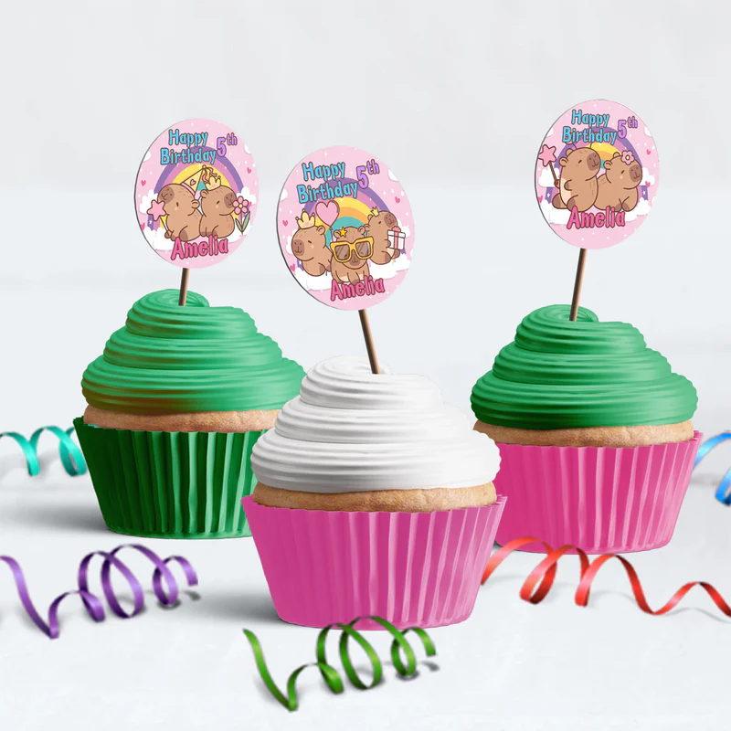 Capybara Birthday Decorations, capybara pets Party Supplies, tropical vibes Themed, Capybara Digital Template, Editable Capybara Image SVG PNG