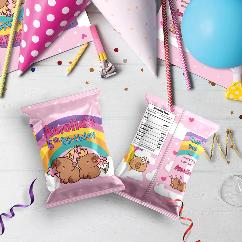Capybara Birthday Decorations, capybara pets Party Supplies, tropical vibes Themed, Capybara Digital Template, Editable Capybara Image SVG PNG