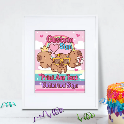 Capybara Birthday Decorations, capybara pets Party Supplies, tropical vibes Themed, Capybara Digital Template, Editable Capybara Image SVG PNG