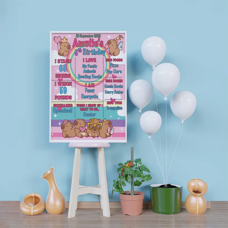 Capybara Birthday Decorations, capybara pets Party Supplies, tropical vibes Themed, Capybara Digital Template, Editable Capybara Image SVG PNG