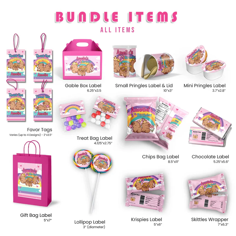 Capybara Birthday Decorations, capybara pets Party Supplies, tropical vibes Themed, Capybara Digital Template, Editable Capybara Image SVG PNG
