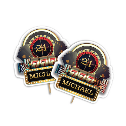 Casino Personalized Cake Toppers