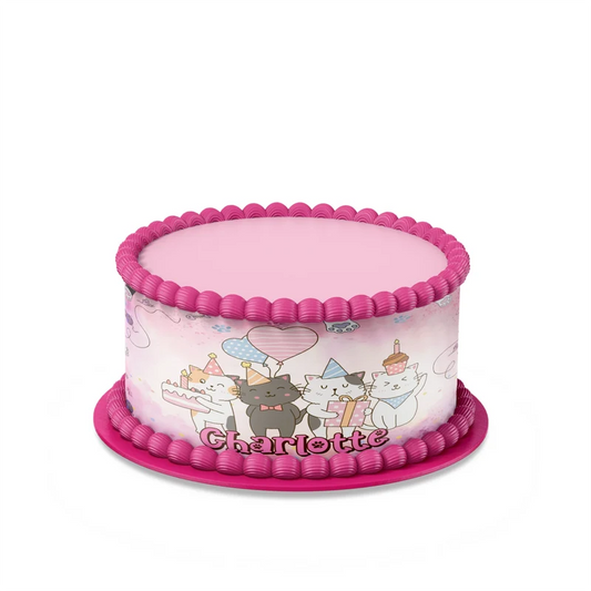 Cats & Kittens custom cake strips with cute paw print patterns displayed neatly on a clean white background