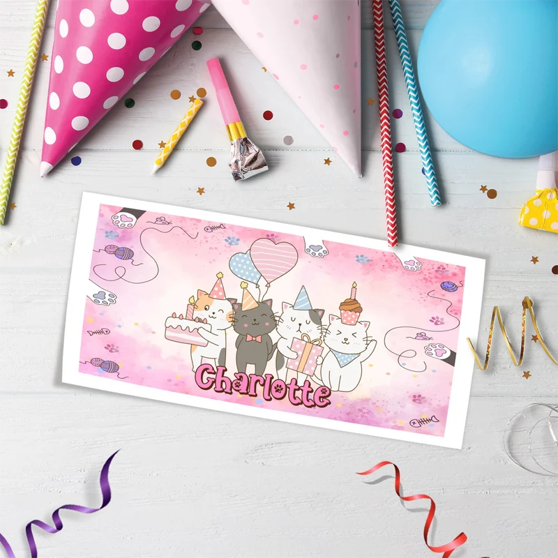 Cool Cats & Kittens Birthday Decorations, Cute Cat Party Supplies, Cat Lover Themed, Kitten Digital Template, Editable Cats & Kittens Image SVG PNG