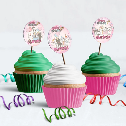 Cool Cats & Kittens Birthday Decorations, Cute Cat Party Supplies, Cat Lover Themed, Kitten Digital Template, Editable Cats & Kittens Image SVG PNG