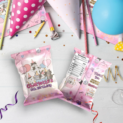 Cool Cats & Kittens Birthday Decorations, Cute Cat Party Supplies, Cat Lover Themed, Kitten Digital Template, Editable Cats & Kittens Image SVG PNG