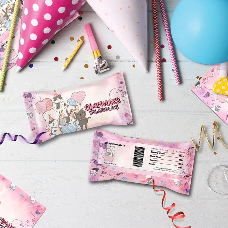 Cool Cats & Kittens Birthday Decorations, Cute Cat Party Supplies, Cat Lover Themed, Kitten Digital Template, Editable Cats & Kittens Image SVG PNG