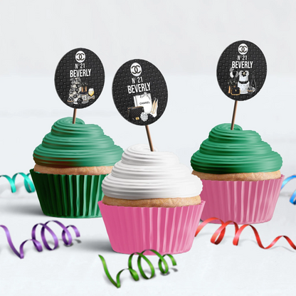 Luxury Bag Birthday Decorations, Chanel Inspired Party Supplies, Designer Chanel Themed, Coco Chanel Digital Template, Editable Chanel Inspired Image SVG PNG