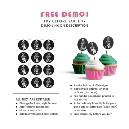 Chanel Inspired Personalized Cupcake Toppers Chic Style