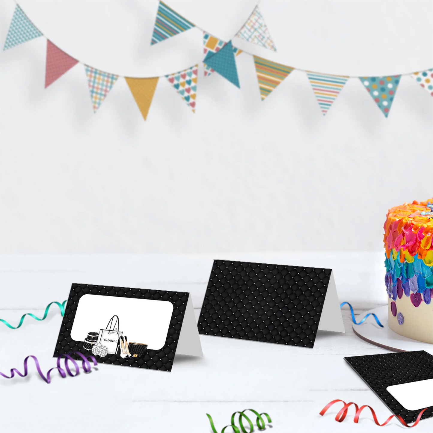 Luxury Bag Birthday Decorations, Chanel Inspired Party Supplies, Designer Chanel Themed, Coco Chanel Digital Template, Editable Chanel Inspired Image SVG PNG