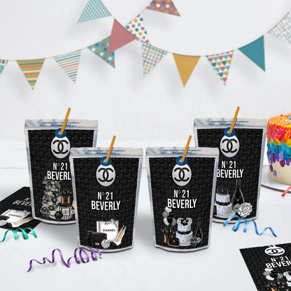 Luxury Bag Birthday Decorations, Chanel Inspired Party Supplies, Designer Chanel Themed, Coco Chanel Digital Template, Editable Chanel Inspired Image SVG PNG