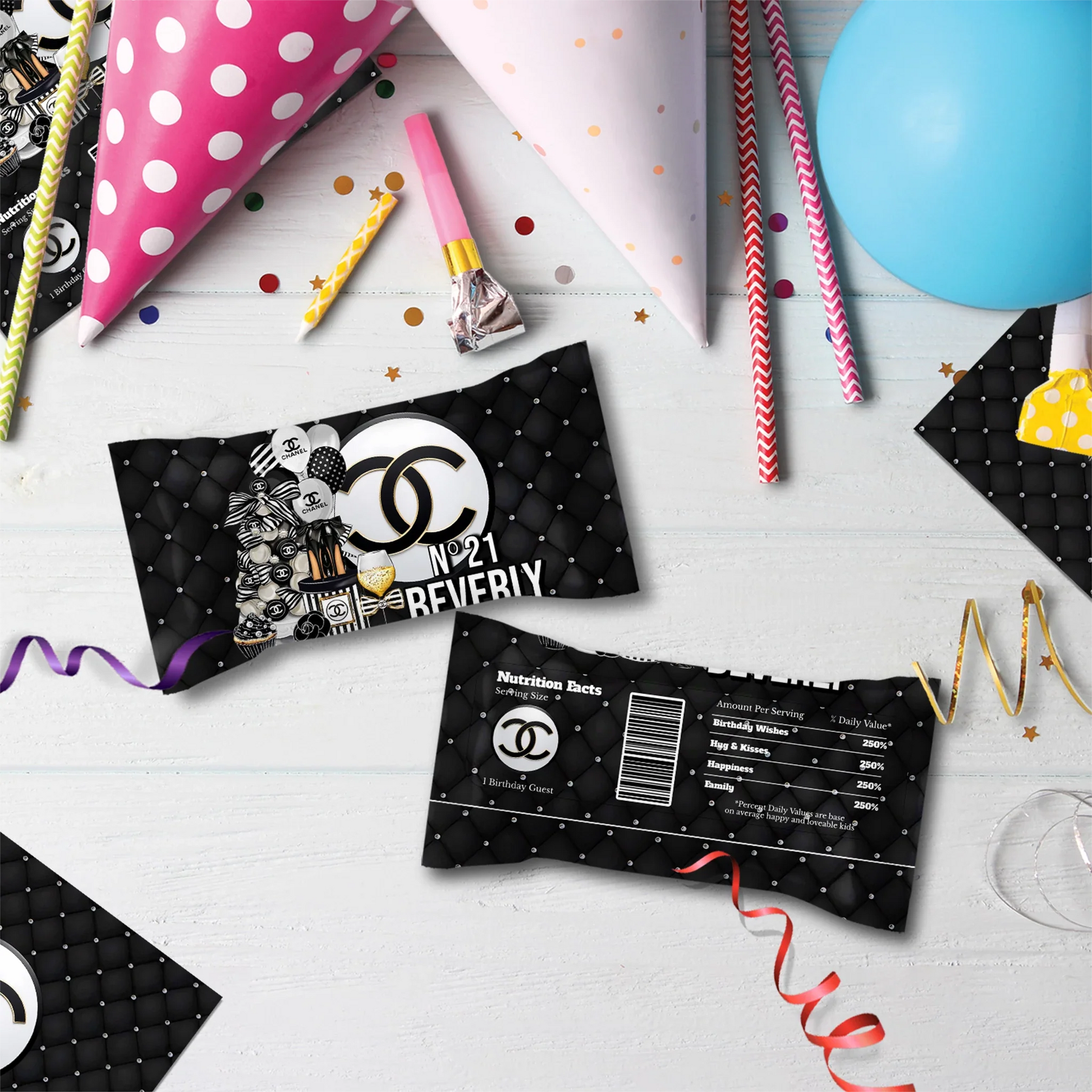 Luxury Bag Birthday Decorations, Chanel Inspired Party Supplies, Designer Chanel Themed, Coco Chanel Digital Template, Editable Chanel Inspired Image SVG PNG