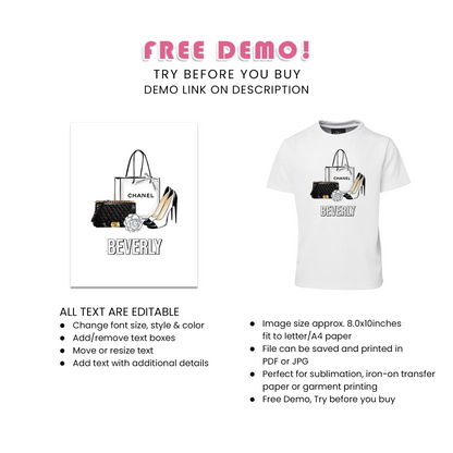 Chanel Inspired Sublimation T-Shirt Elegant Style