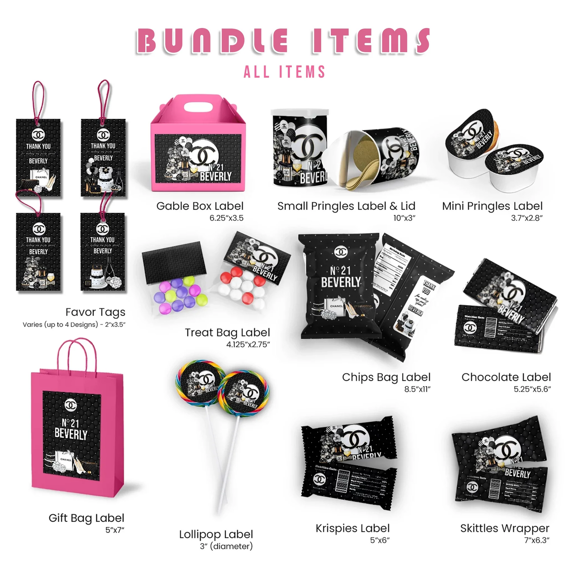 Luxury Bag Birthday Decorations, Chanel Inspired Party Supplies, Designer Chanel Themed, Coco Chanel Digital Template, Editable Chanel Inspired Image SVG PNG