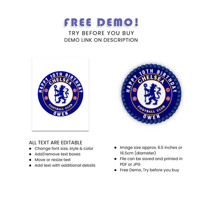 Round Chelsea FC Personalized Cake Images - Add a Personal Touch to Your Party