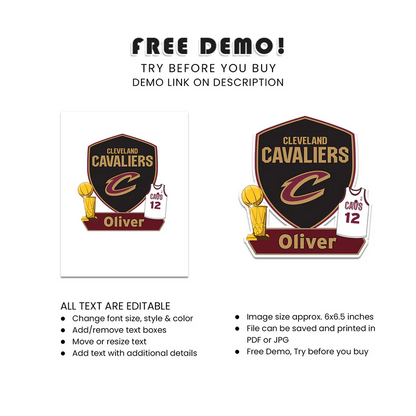 Cleveland Cavaliers Cake Toppers Personalized Basketball Theme