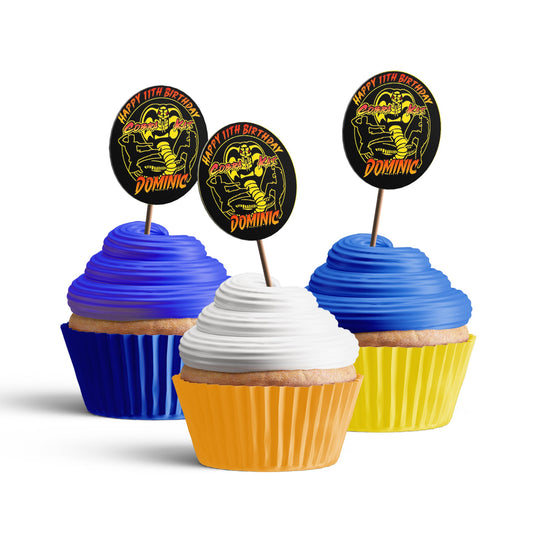 Cobra Kai Personalized Cupcakes Toppers