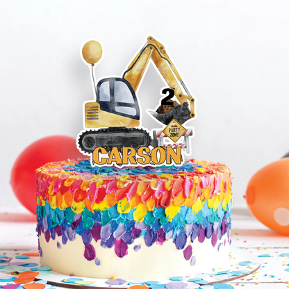 Construction Birthday Decorations, Engineer Birthday Party Supplies, Excavator Themed, Digger Digital Template, Editable Construction Image SVG PNG