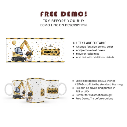 Construction Sublimation Mug