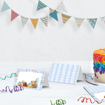 Cookies & Milk Birthday Decorations, Cookies & Bear Party Supplies, Baby Boy Birthday Themed, 1st Birthday Digital Template, Editable Cookies and Milk Image SVG PNG