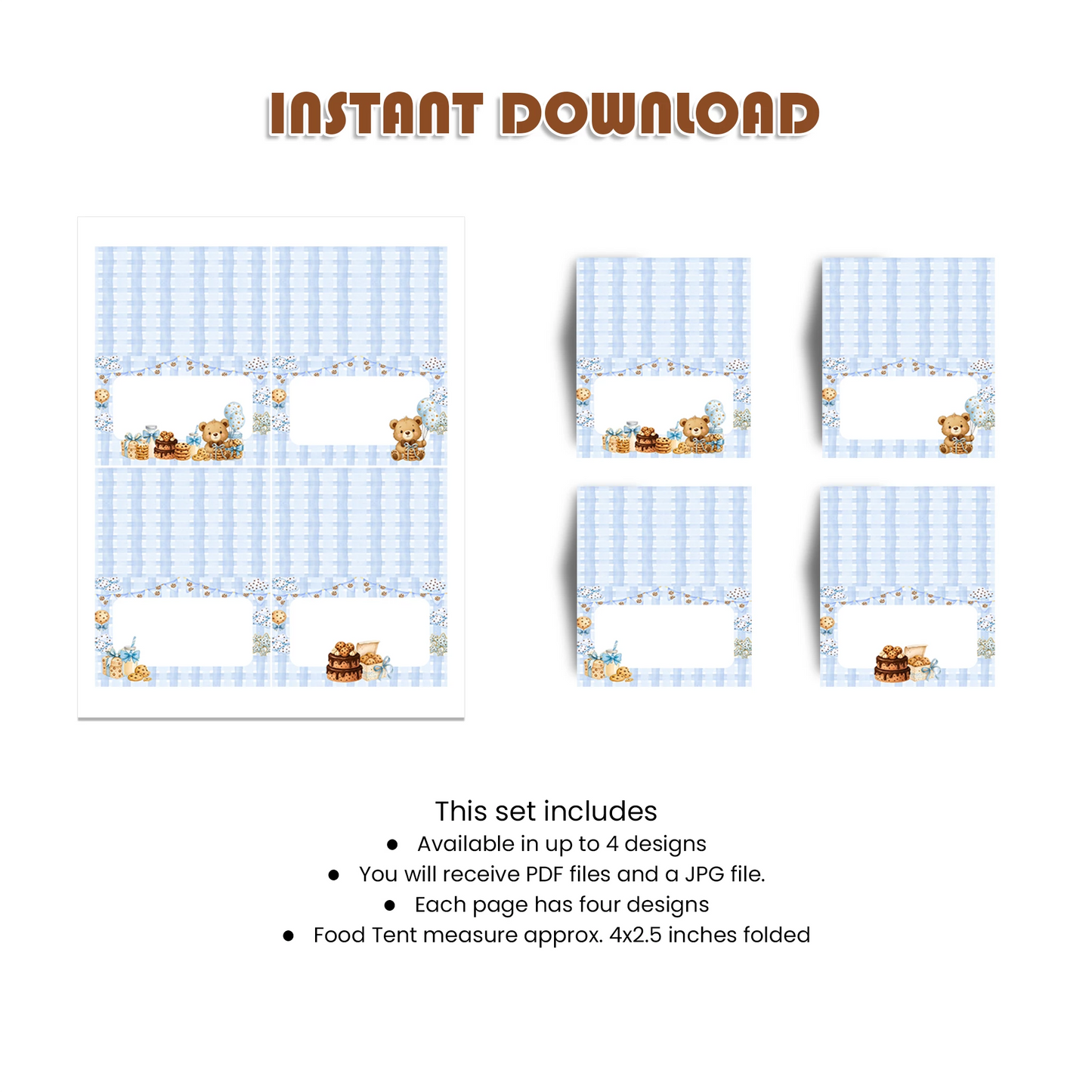 Cookies & Milk Food Cards Dessert Table Party Labels