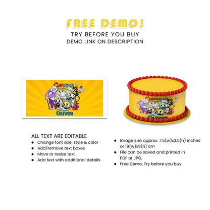 Best CUPHEAD Personalized Cake Strips Image for Themed Cakes