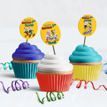 cuphead Birthday Decorations, netflix Party Supplies, cuphead games Themed, cuphead Digital Template, Editable CUPHEAD Image SVG PNG