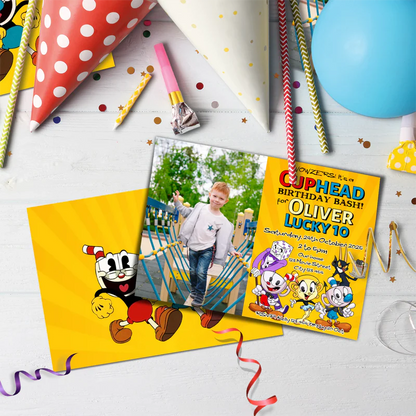 cuphead Birthday Decorations, netflix Party Supplies, cuphead games Themed, cuphead Digital Template, Editable CUPHEAD Image SVG PNG