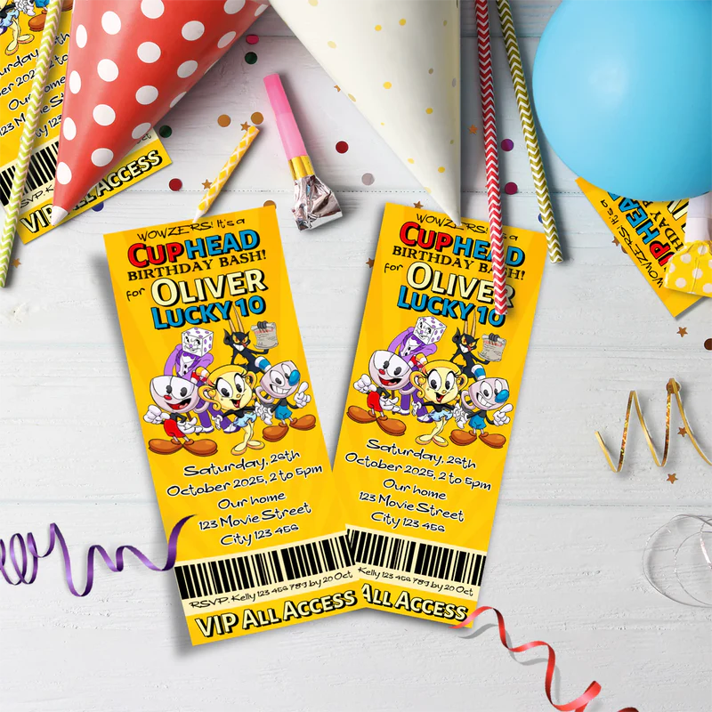 cuphead Birthday Decorations, netflix Party Supplies, cuphead games Themed, cuphead Digital Template, Editable CUPHEAD Image SVG PNG